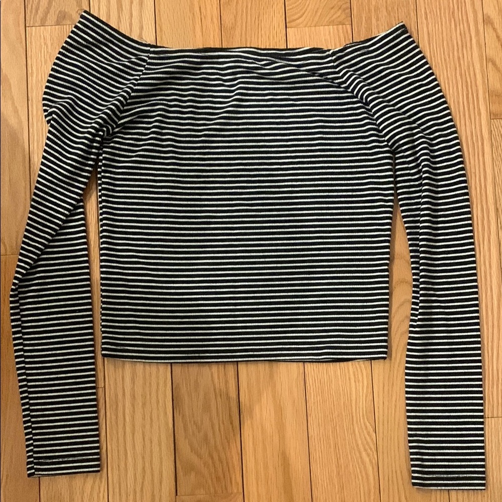 Pure Hype Striped Off-Shoulder Top